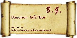 Buschor Gábor névjegykártya
